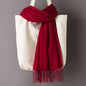 Thin Artificial Cashmere Scarf Solid Color Tassel Shawl