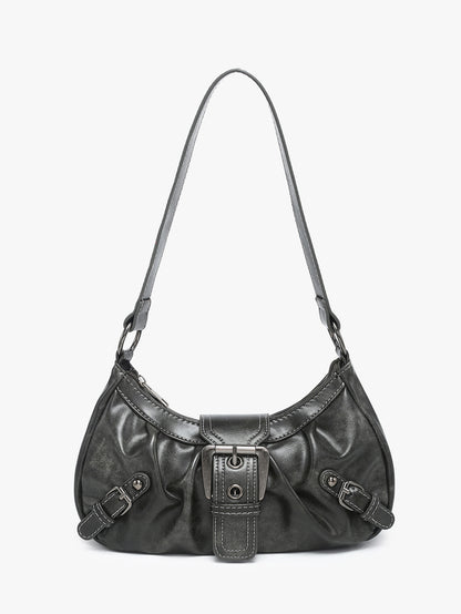 Women's Vintage Vintage Two-tone Leather Shoulder Bag