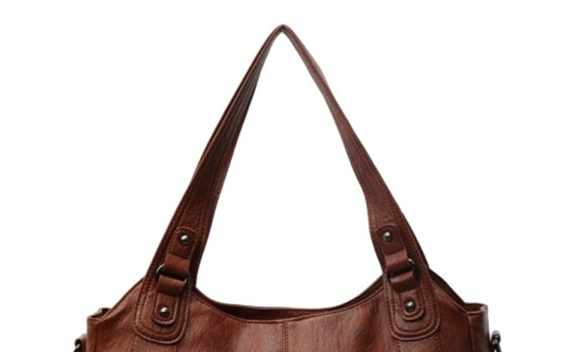 Handbag European And American Retro Solid Color Simple Texture