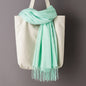 Thin Artificial Cashmere Scarf Solid Color Tassel Shawl