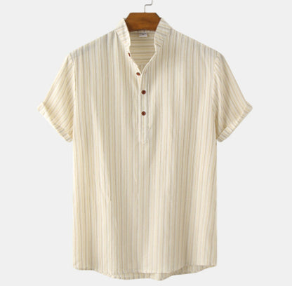Men's Stand Collar Versatile Slim Cotton And Linen Casual Pants
