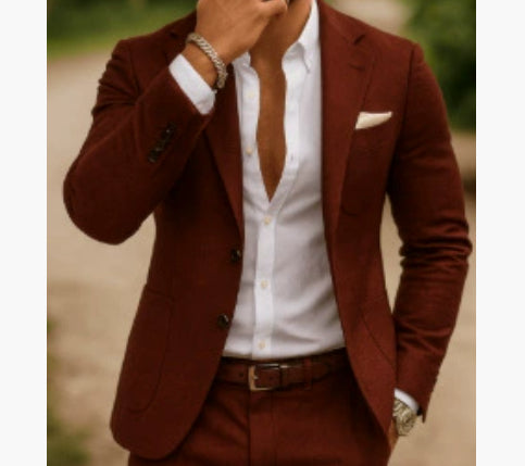 A Single Row Of Two Buckle Large Pocket Suit Jackets