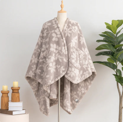 European And American Cloak Fashionable Warm Flannel Front Short Back Long Printed Coat