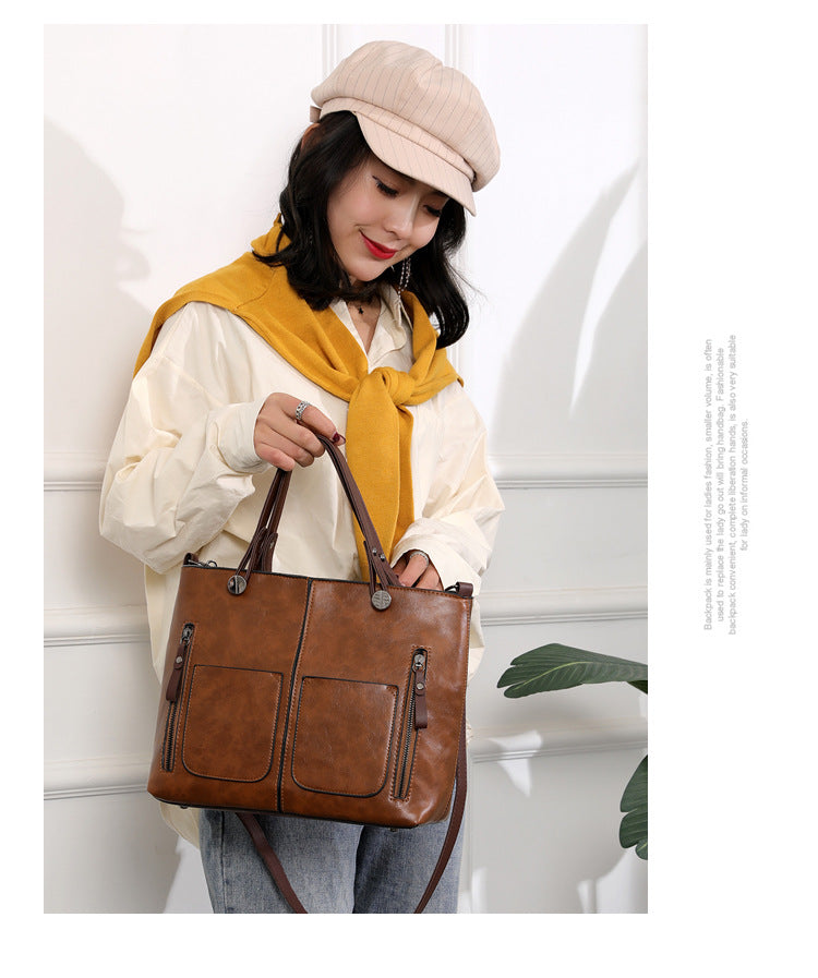 Retro Large-capacity Handbags Simple Crossbody Shoulder Bags For Women