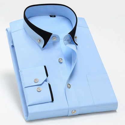 Men's Stretch Long Sleeve Shirt Casual And Comfortable Non-ironing