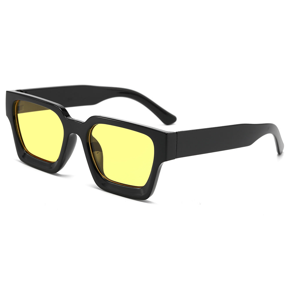 Classic Thick Square Frame Sunglasses Men's Driving UV Protection
