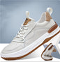 Genuine Leather Men's Shoes Thick Bottom Breathable Hollowed Leisure