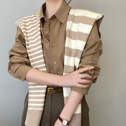 Women's Outer Wear High-grade Matching Shirt Knitted Scarf