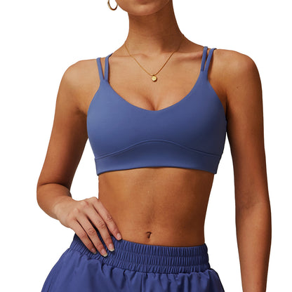 Cross Beauty Back Yoga Bra Sports Nude Feel Outer Wear