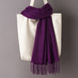 Thin Artificial Cashmere Scarf Solid Color Tassel Shawl