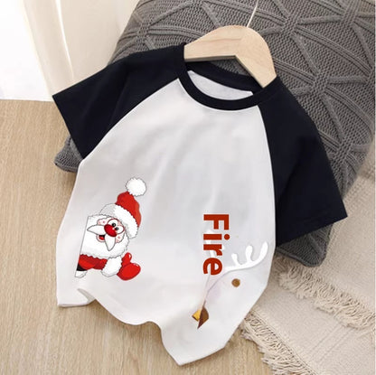 Christmas Elk Cotton T-shirt Boy