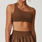 Irregular Spaghetti-strap Quick-drying Beauty Back Underwear Oblique One Shoulder Sports Bra