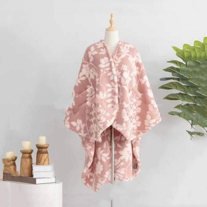 European And American Cloak Fashionable Warm Flannel Front Short Back Long Printed Coat