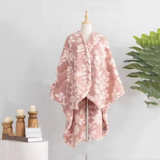 European And American Cloak Fashionable Warm Flannel Front Short Back Long Printed Coat