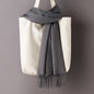 Thin Artificial Cashmere Scarf Solid Color Tassel Shawl