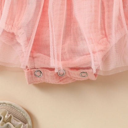 Towel Embroidery Mesh Slip Dress Bowknot Headband Two-piece Set
