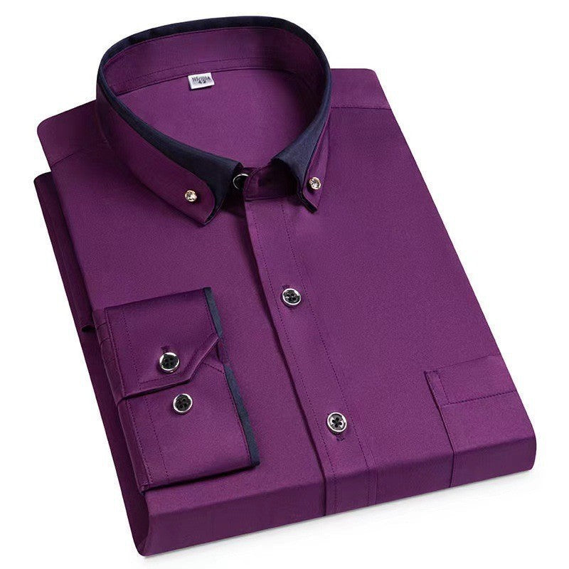 Men's Stretch Long Sleeve Shirt Casual And Comfortable Non-ironing