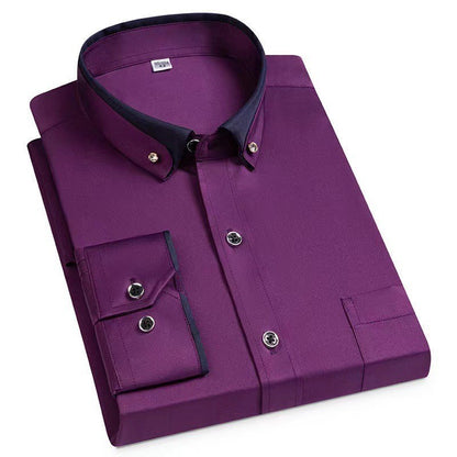 Men's Stretch Long Sleeve Shirt Casual And Comfortable Non-ironing