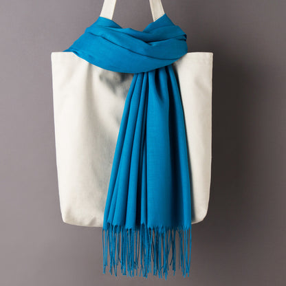 Thin Artificial Cashmere Scarf Solid Color Tassel Shawl