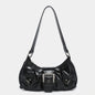 Women's Vintage Vintage Two-tone Leather Shoulder Bag
