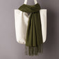 Thin Artificial Cashmere Scarf Solid Color Tassel Shawl