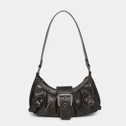 Women's Vintage Vintage Two-tone Leather Shoulder Bag