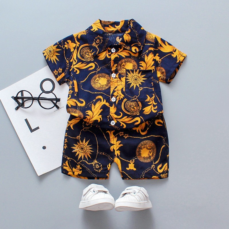 Children's Short Sleeve Shirt Korean Beach