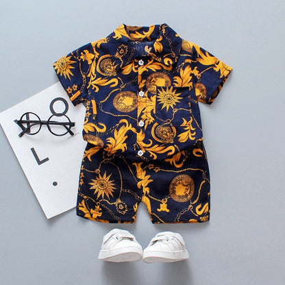 Children's Short Sleeve Shirt Korean Beach