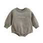 Infant Jumpsuit Solid Color Loose Long Sleeves Onesie