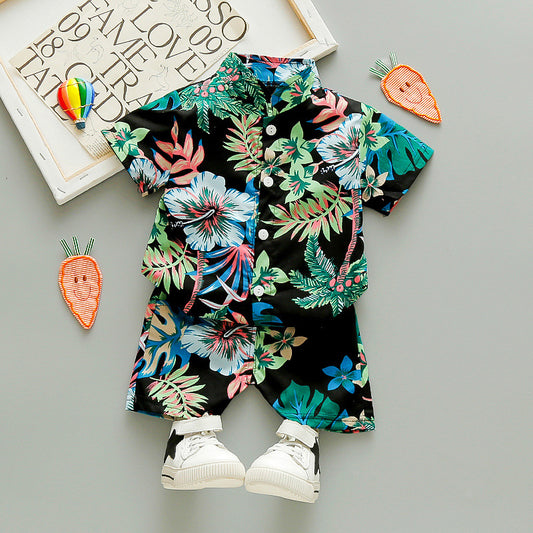 Children's Short Sleeve Shirt Korean Beach