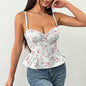 Women's Floral-print Asymmetrical Ruffled Top