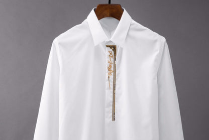 Men Handsome Long Sleeved Slim Shirt