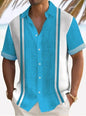 Beach Striped Shirt Short Sleeve Men