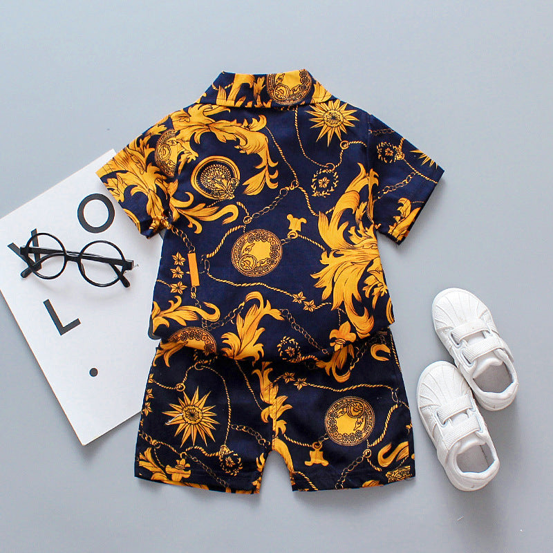 Children's Short Sleeve Shirt Korean Beach