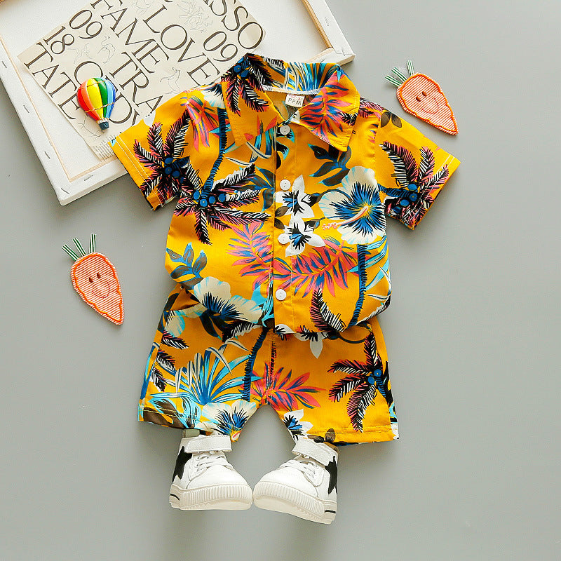 Children's Short Sleeve Shirt Korean Beach