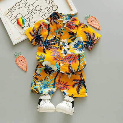 Children's Short Sleeve Shirt Korean Beach