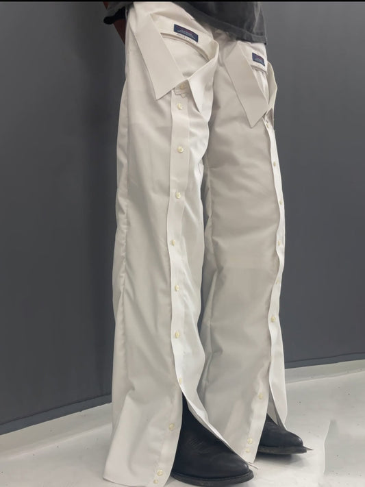 White Single Breasted Pants