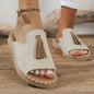 Women's Shoes Sandals Tassel Flat Plus Size