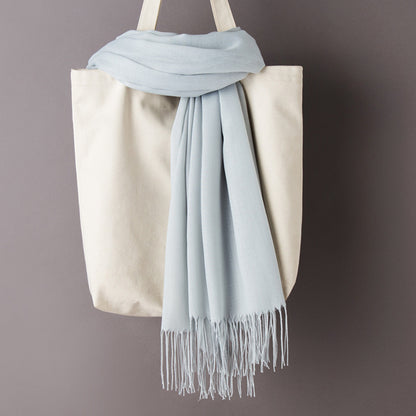 Thin Artificial Cashmere Scarf Solid Color Tassel Shawl
